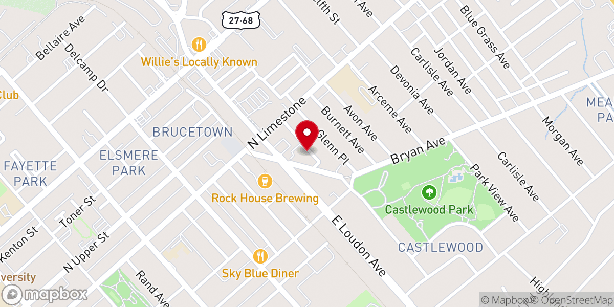 Map showing location of Grace Baptist Church