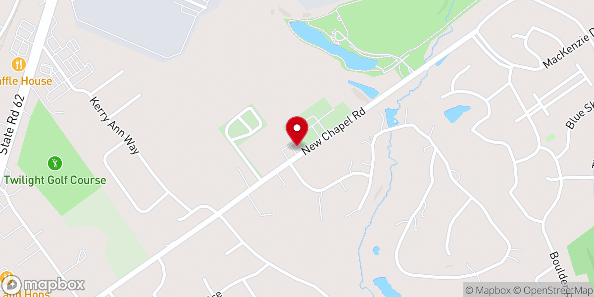 Map showing location of New Chapel Church