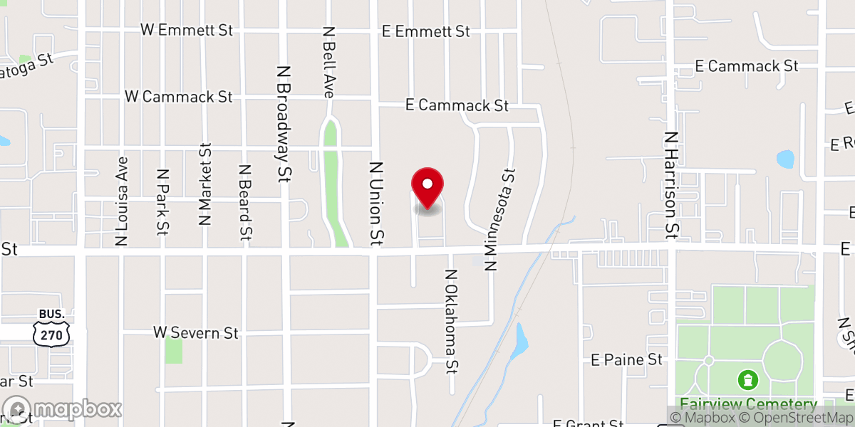 Map showing location of Wesley United Methodist Church