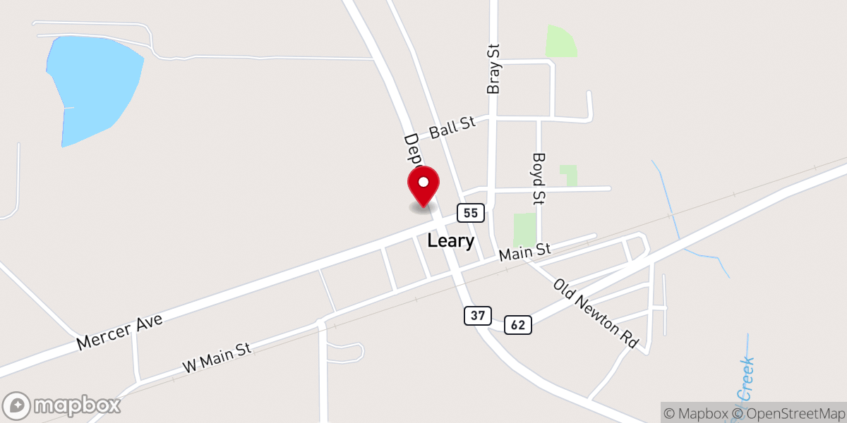 Map showing location of Leary United Methodist Church