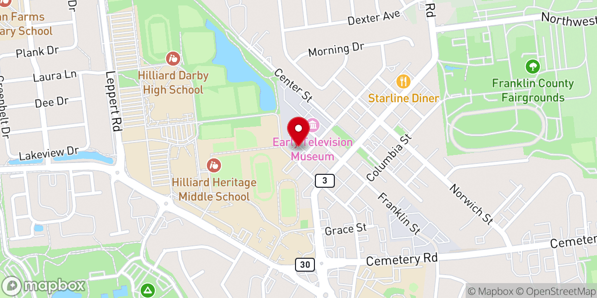 Map showing location of New Life Church Hilliard