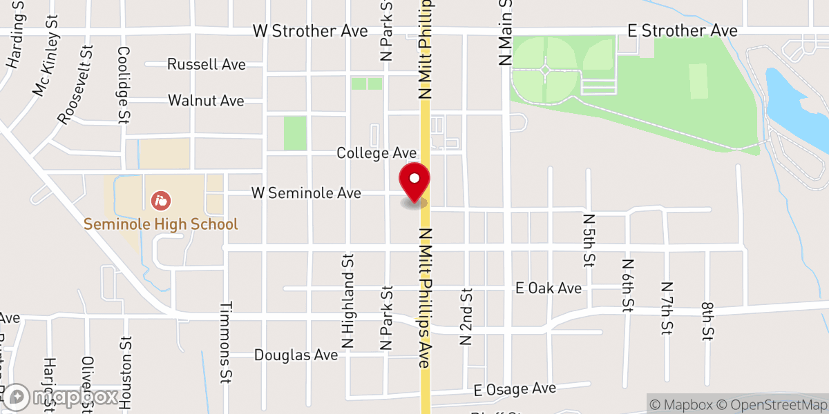 Map showing location of Seminole street Donuts