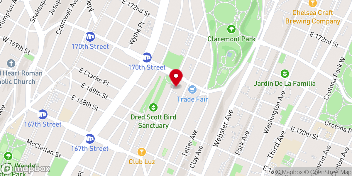 Map showing location of The Bible Church of Christ, Inc.