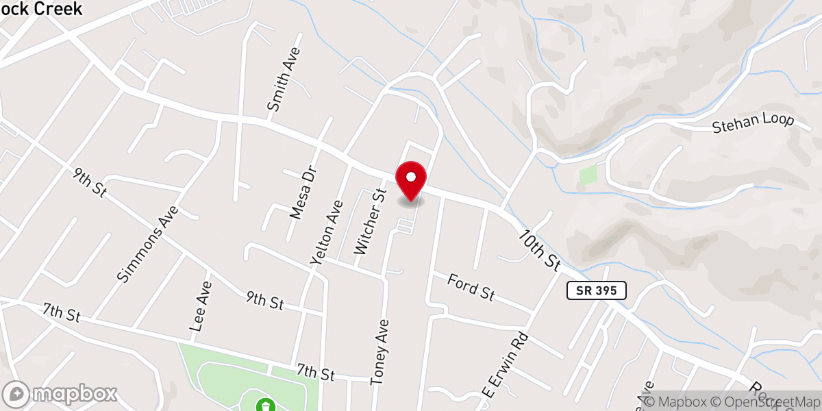 Map showing location of Erwin Church of Christ