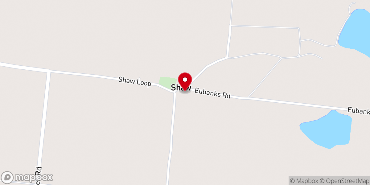 Map showing location of Shaws Chapel Baptist Church