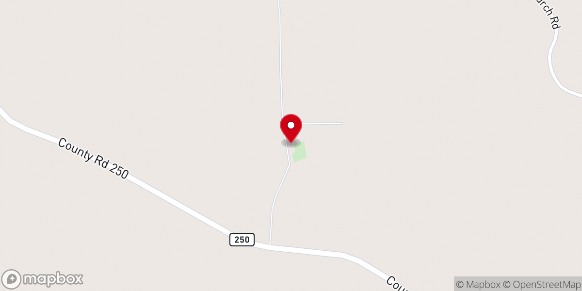 Map showing location of Hephzibah Church