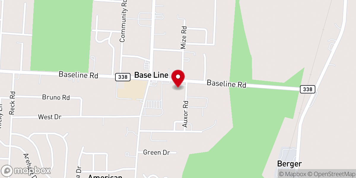 Map showing location of Baseline Christian Church