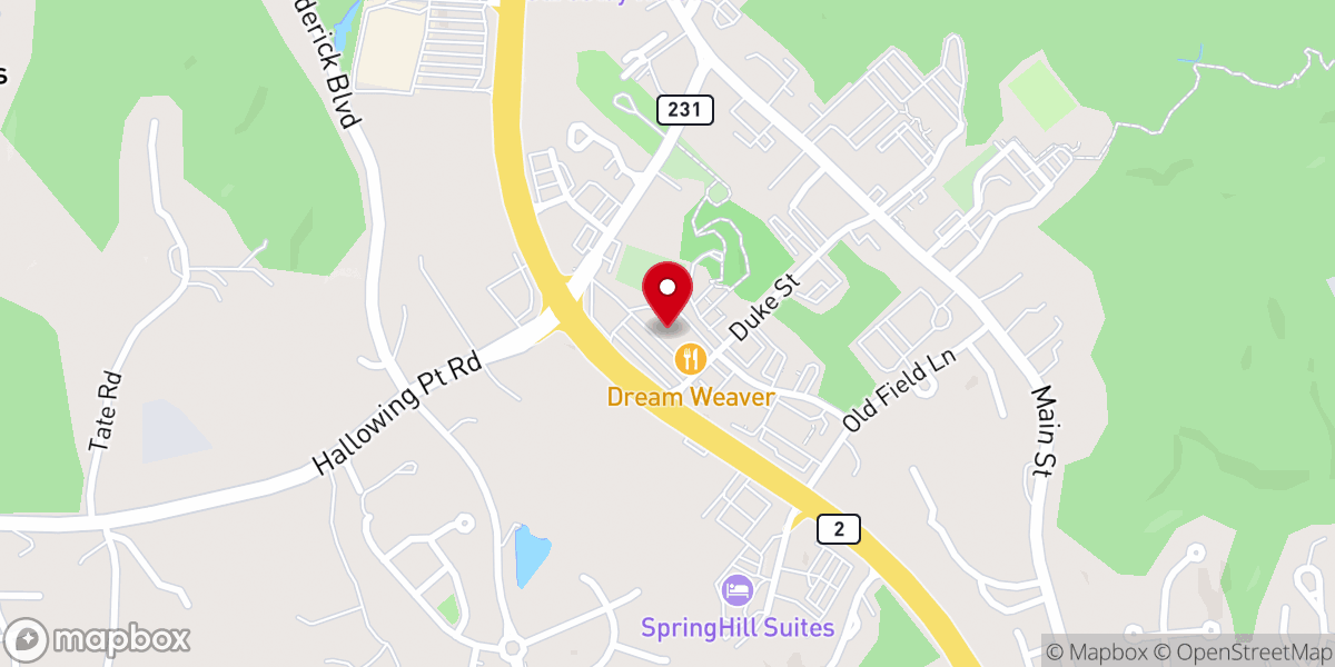 Map showing location of Prince Frederick Shopping Center