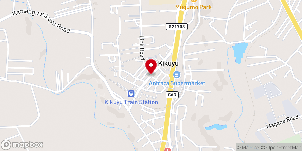 Map showing location of ACK Church, Kiuru