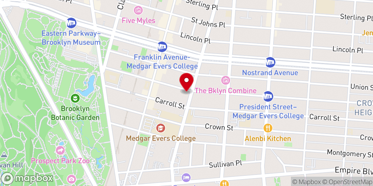 Map showing location of Ebenezer Haitian Baptist Church