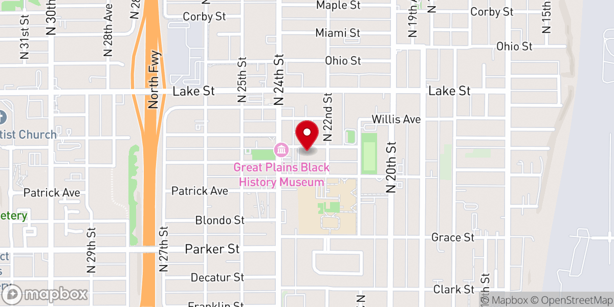 Map showing location of Zion Baptist Church