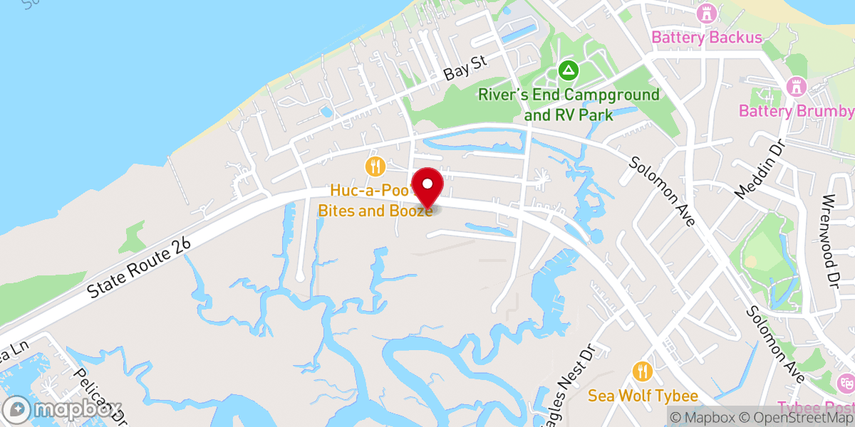 Map showing location of The Chapel by the Sea (Tybee Island Wedding Chapel)