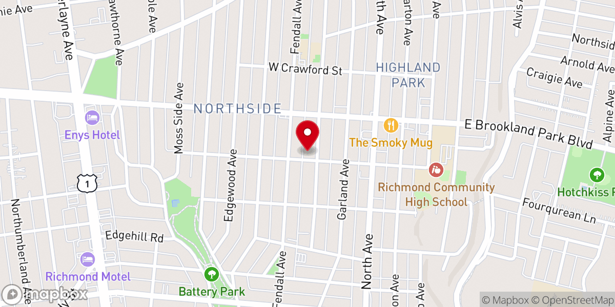Map showing location of St Philip's Episcopal Church