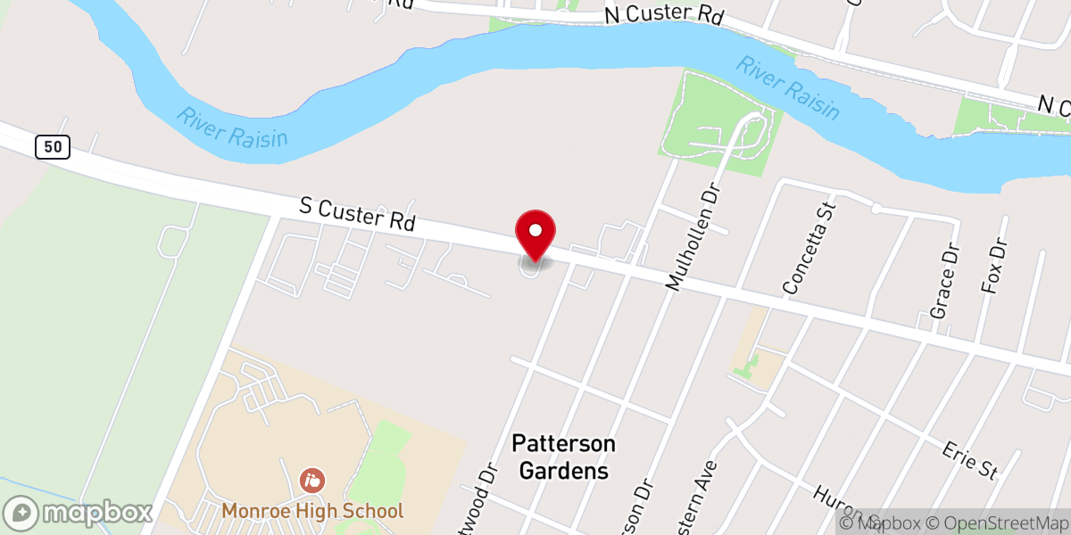 Map showing location of First Church of God Monroe