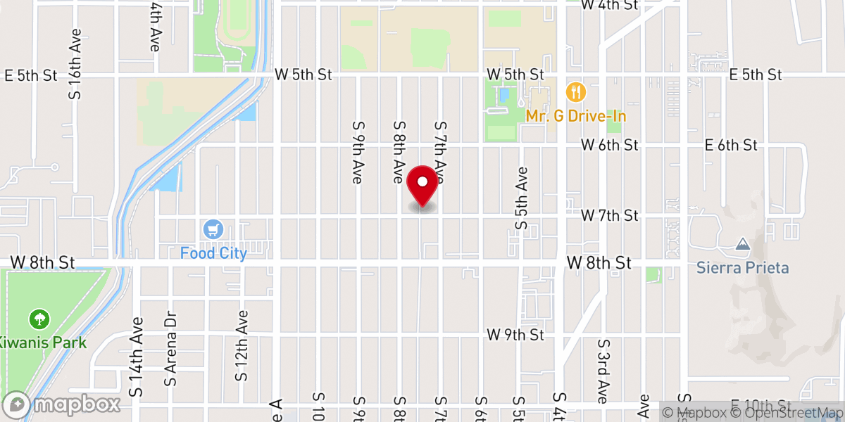 Map showing location of The Hope Center