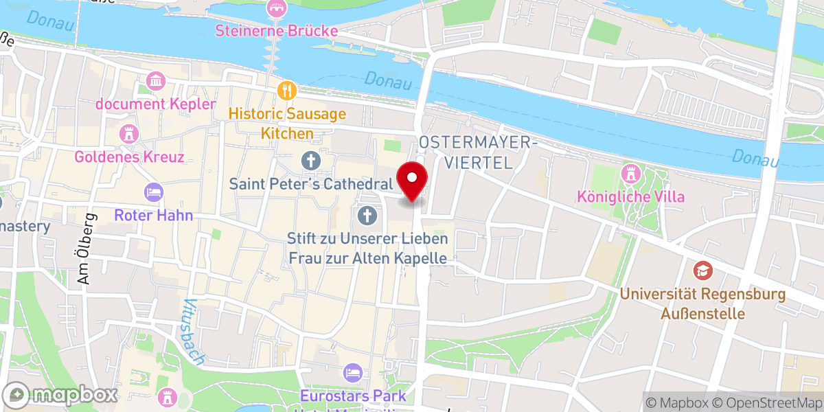 Map showing location of Karmelitenkloster Regensburg