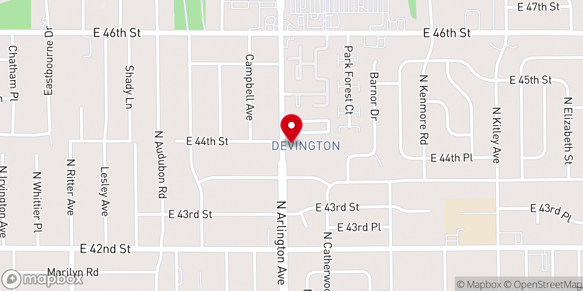 Map showing location of Greater Galilee Baptist Church