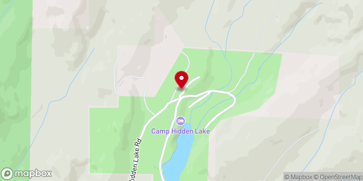 Map showing location of Life Teen Camp Hidden Lake