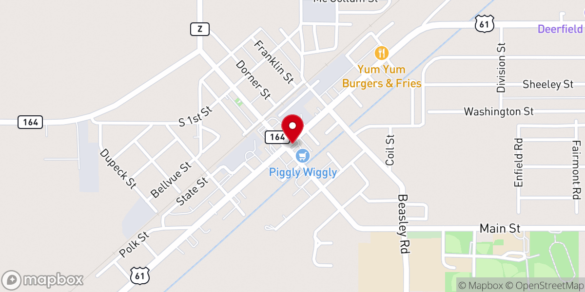 Map showing location of Shady Grove M.B.C