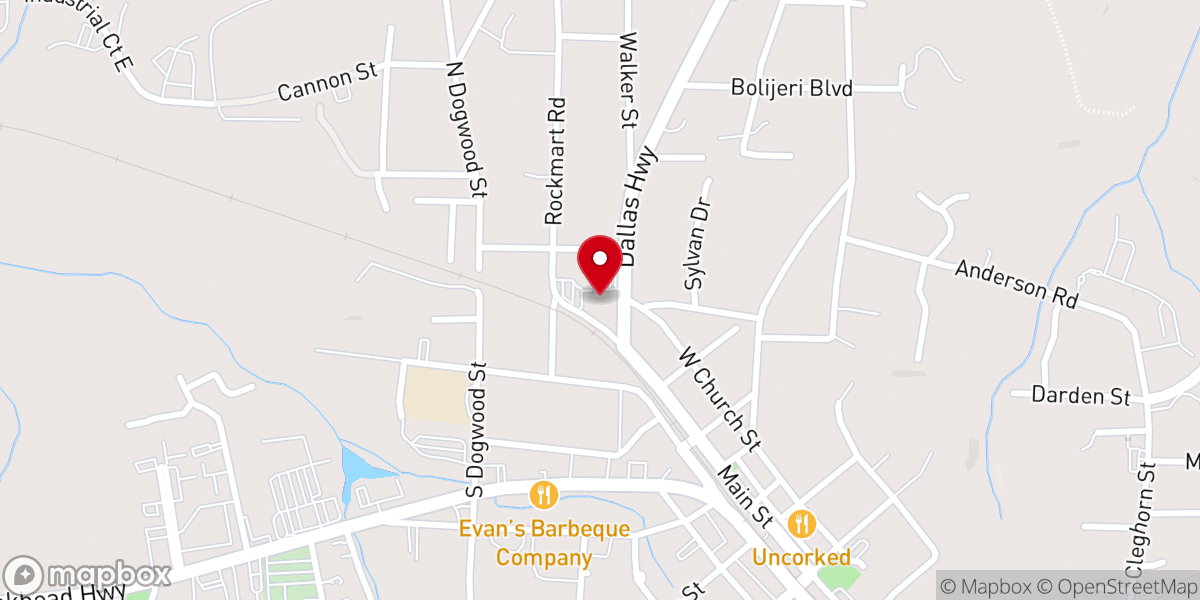 Map showing location of Happy Valley Baptist Church
