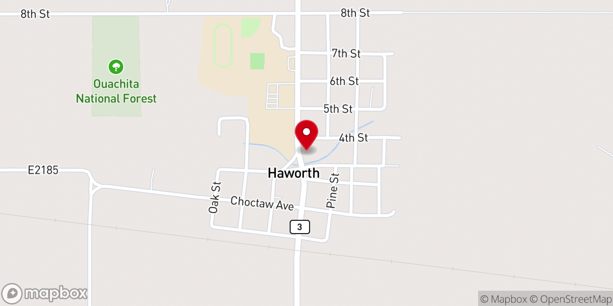 Map showing location of First Missionary Baptist Church of Haworth