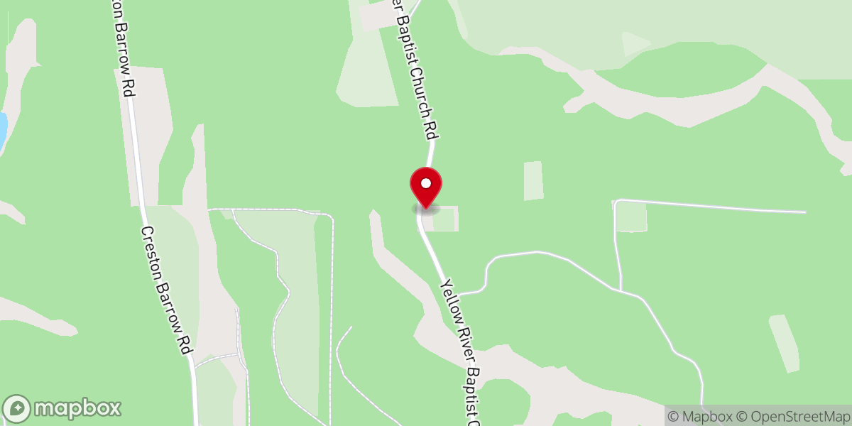 Map showing location of Yellow River Baptist Church
