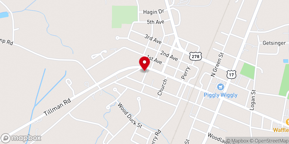Map showing location of Crossroads Christian Church