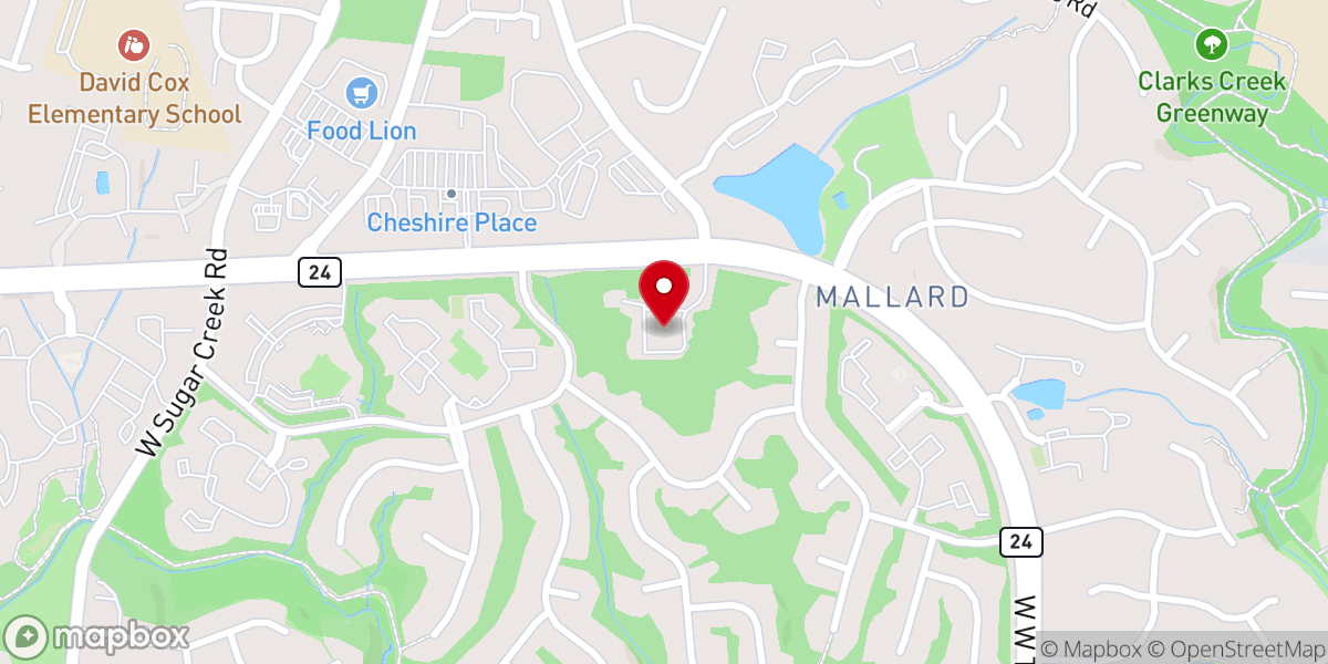 Map showing location of Holy Covenant United Church of Christ