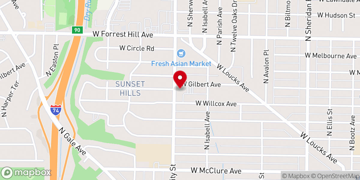 Map showing location of University United Methodist Church
