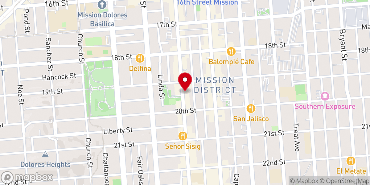 Map showing location of St. Mark Institutional Baptist Church