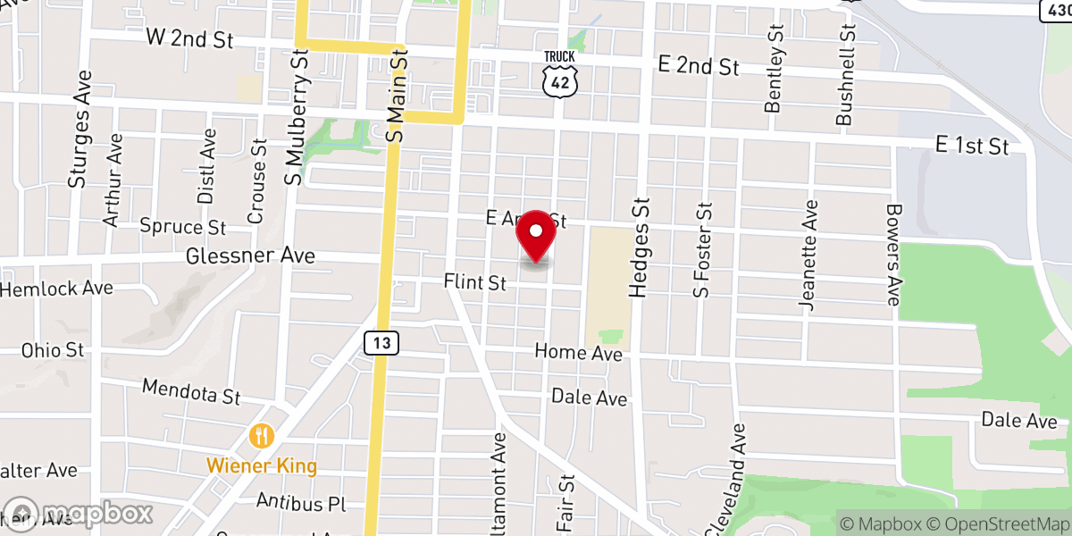 Map showing location of Greater Mitchell Chapel A.M.E. Church