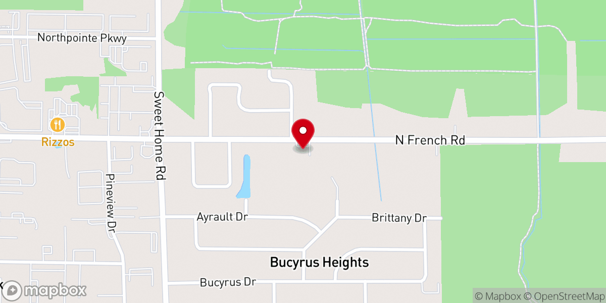 Map showing location of Amherst Church of the Nazarene