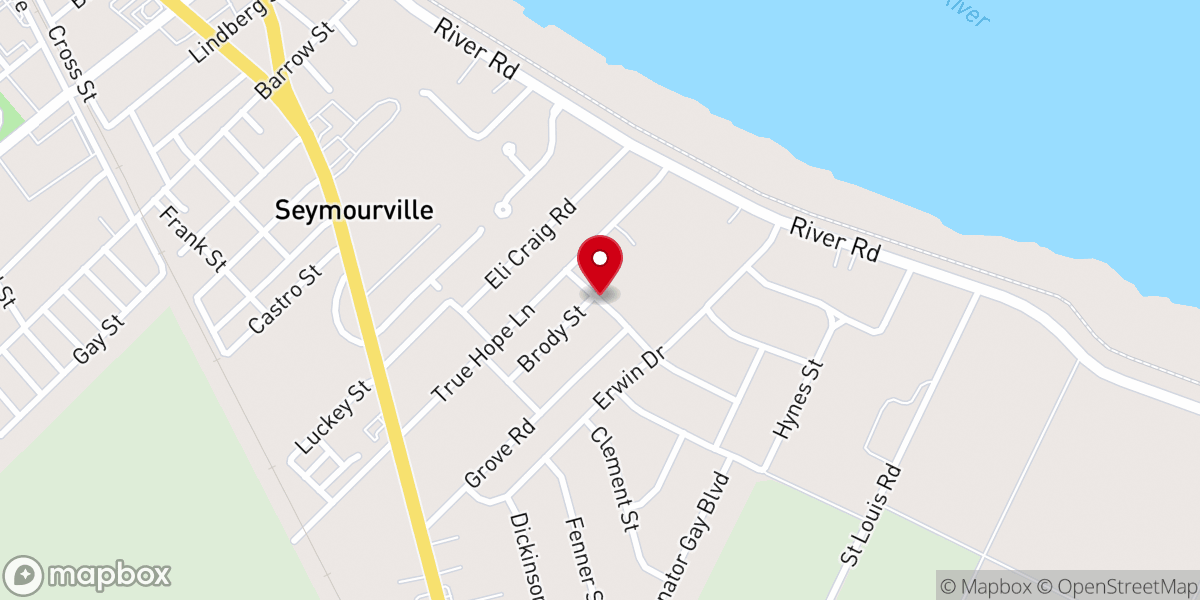 Map showing location of True Hope Church of God in Christ