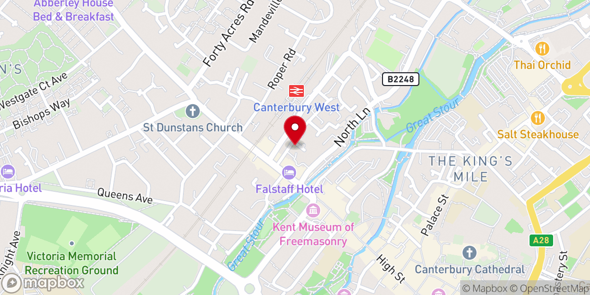 Map showing location of Canterbury Spiritualist Church