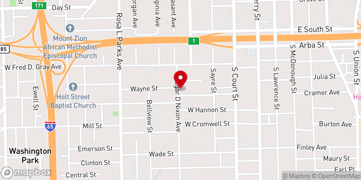 Map showing location of Revelation Baptist Church