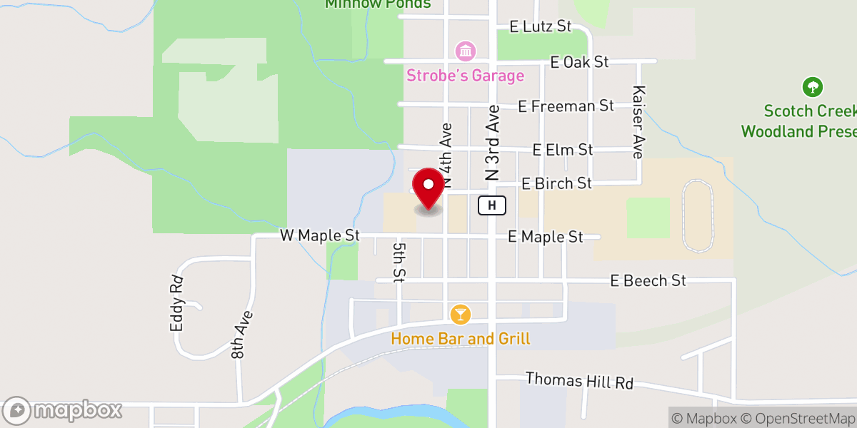 Map showing location of St. John the Baptist Catholic Church