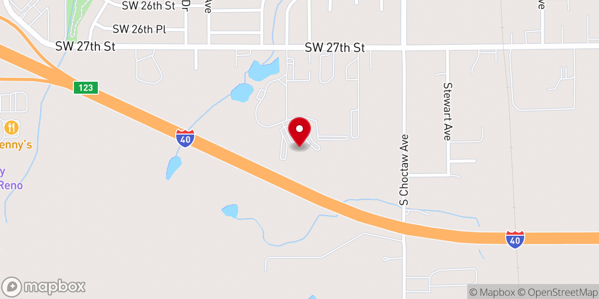 Map showing location of First Baptist Church of El Reno