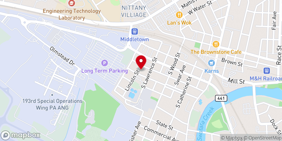 Map showing location of Ebenezer A.M.E. Church