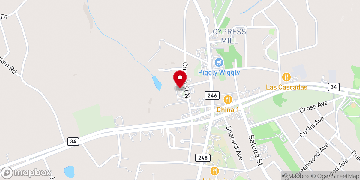Map showing location of 96 First Baptist Church