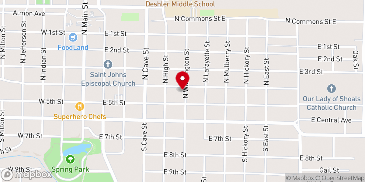 Map showing location of Saint Paul African Methodist Episcopal Church