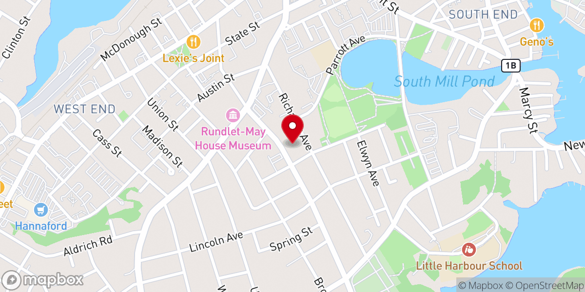 Map showing location of First United Methodist Church of Portsmouth