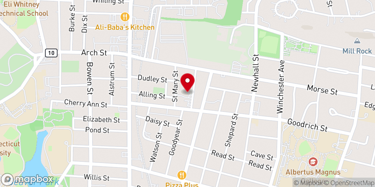 Map showing location of Friendship Missionary Baptist Church of New Haven Inc