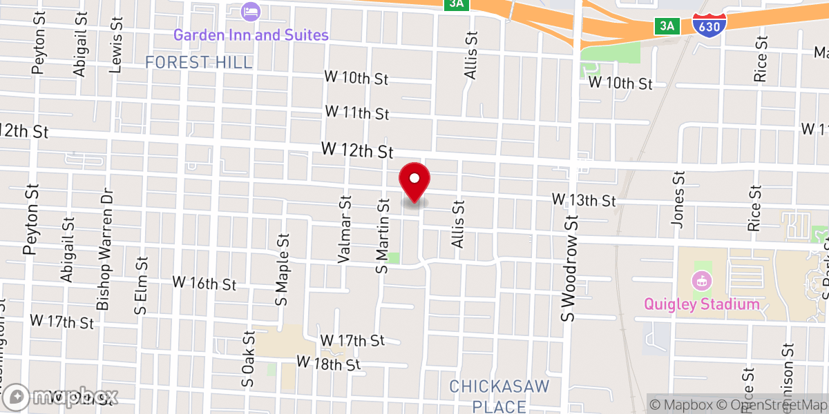 Map showing location of Bethsda Missionary Baptist Church