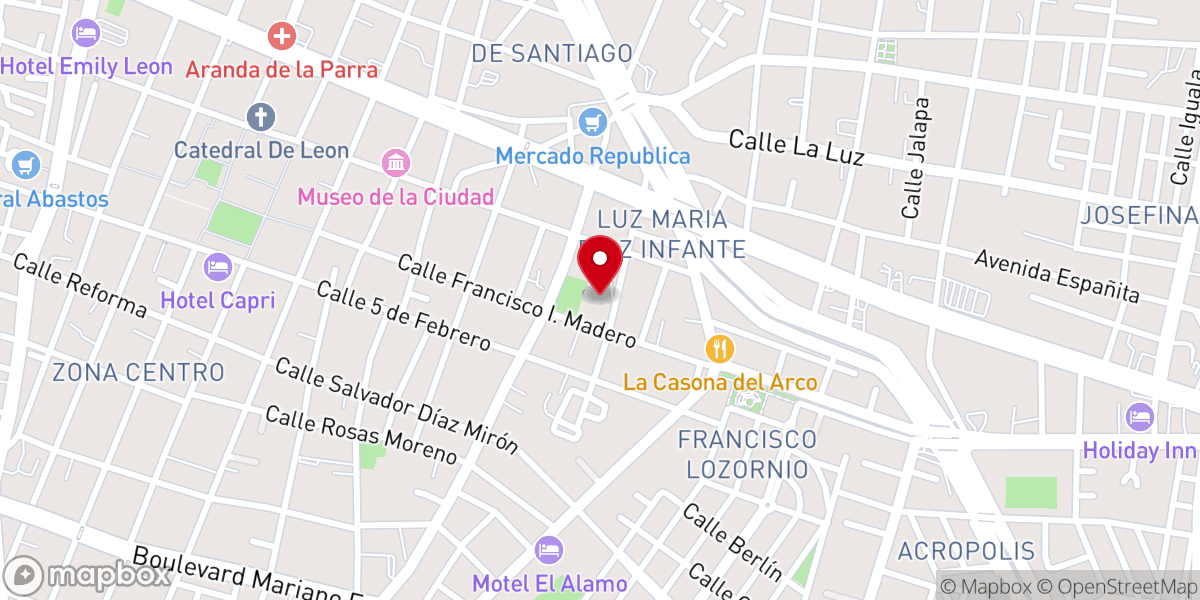 Map showing location of Templo Expiatorio del Sagrado Corazón de Jesús