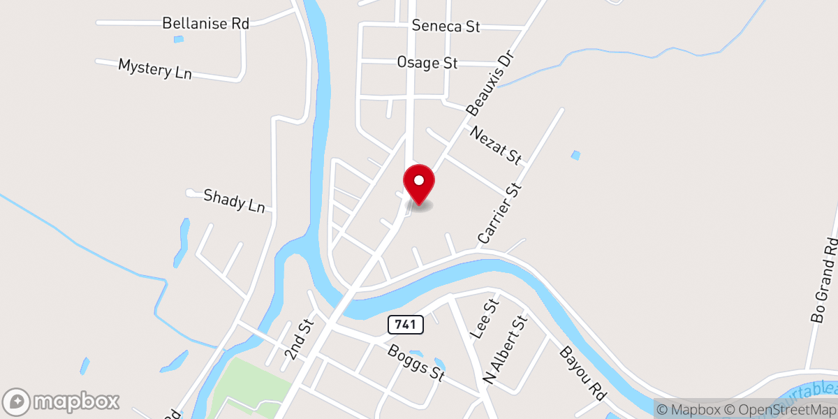 Map showing location of Port Barre High School