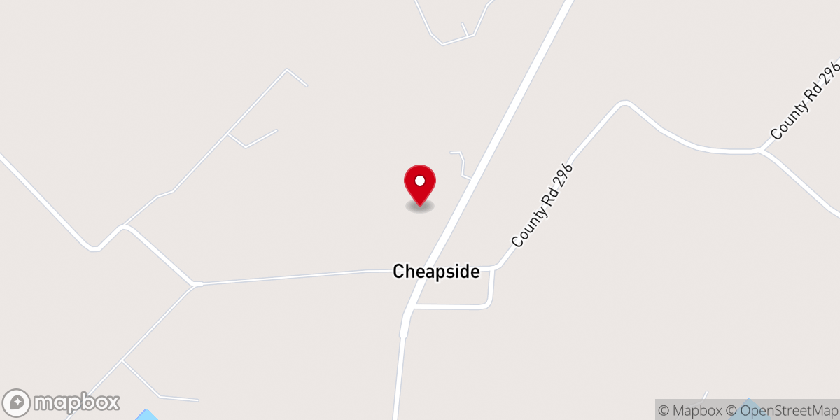 Map showing location of Cheapside Community Church, Cheapside, TX