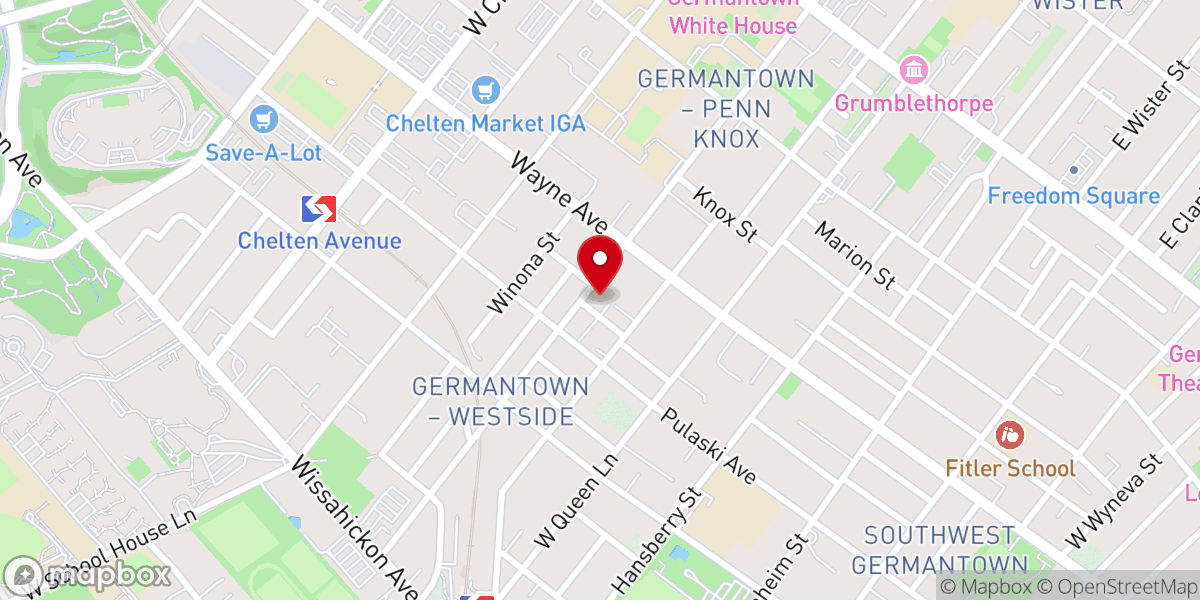 Map showing location of Enon Tabernacle Baptist Church (East)