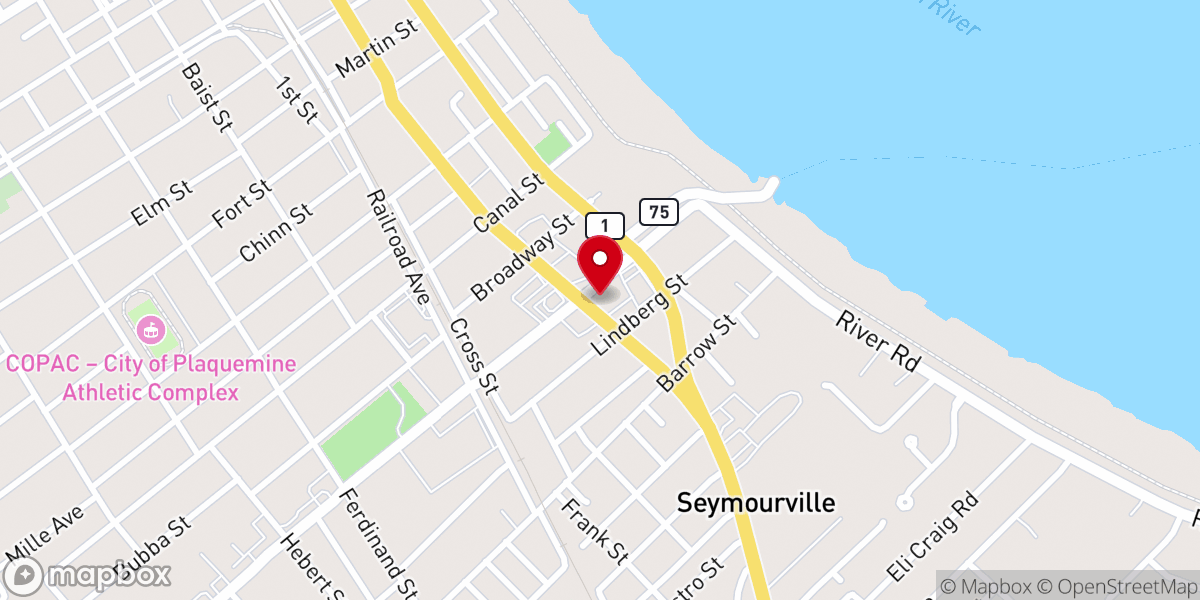 Map showing location of Popeyes Louisiana Kitchen