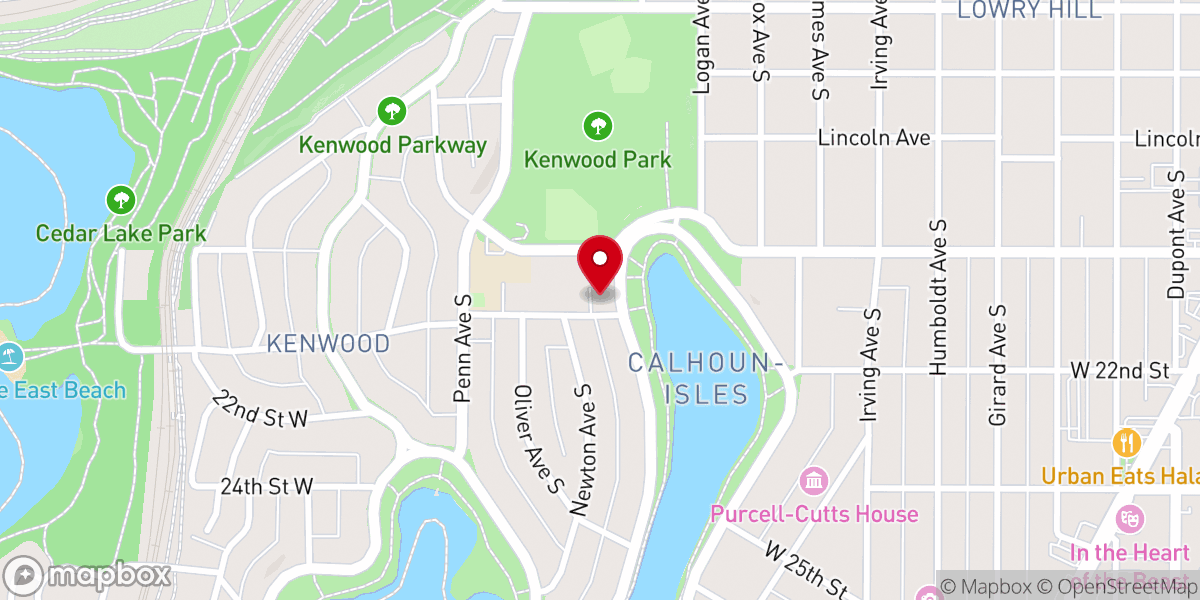 Map showing location of Lake of the Isles Lutheran Church