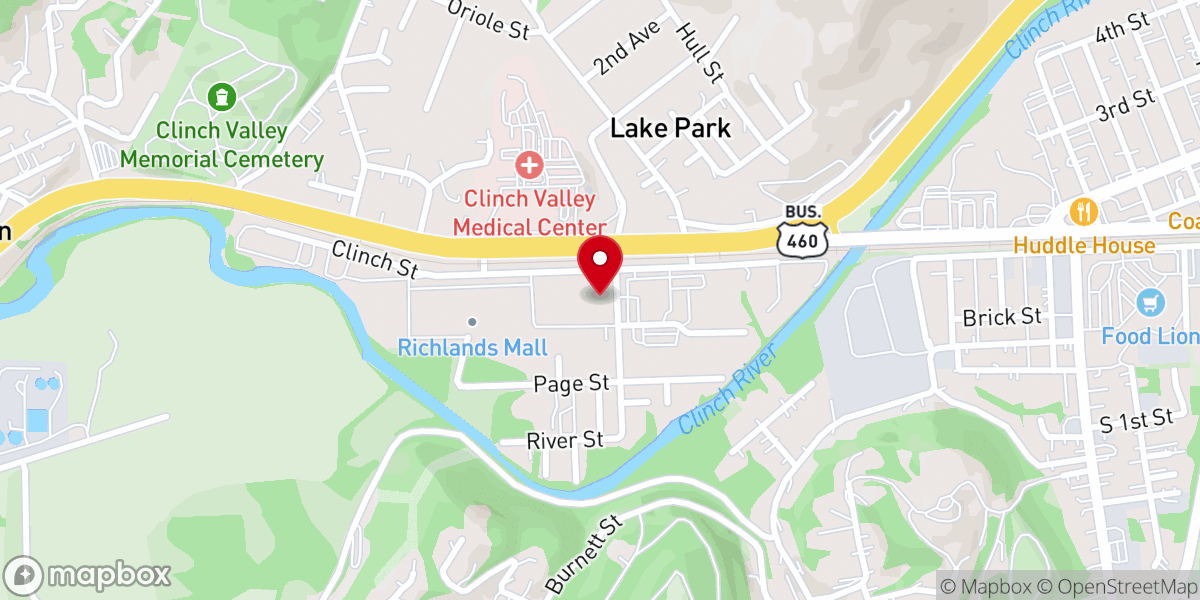 Map showing location of Gethsemane Baptist Church